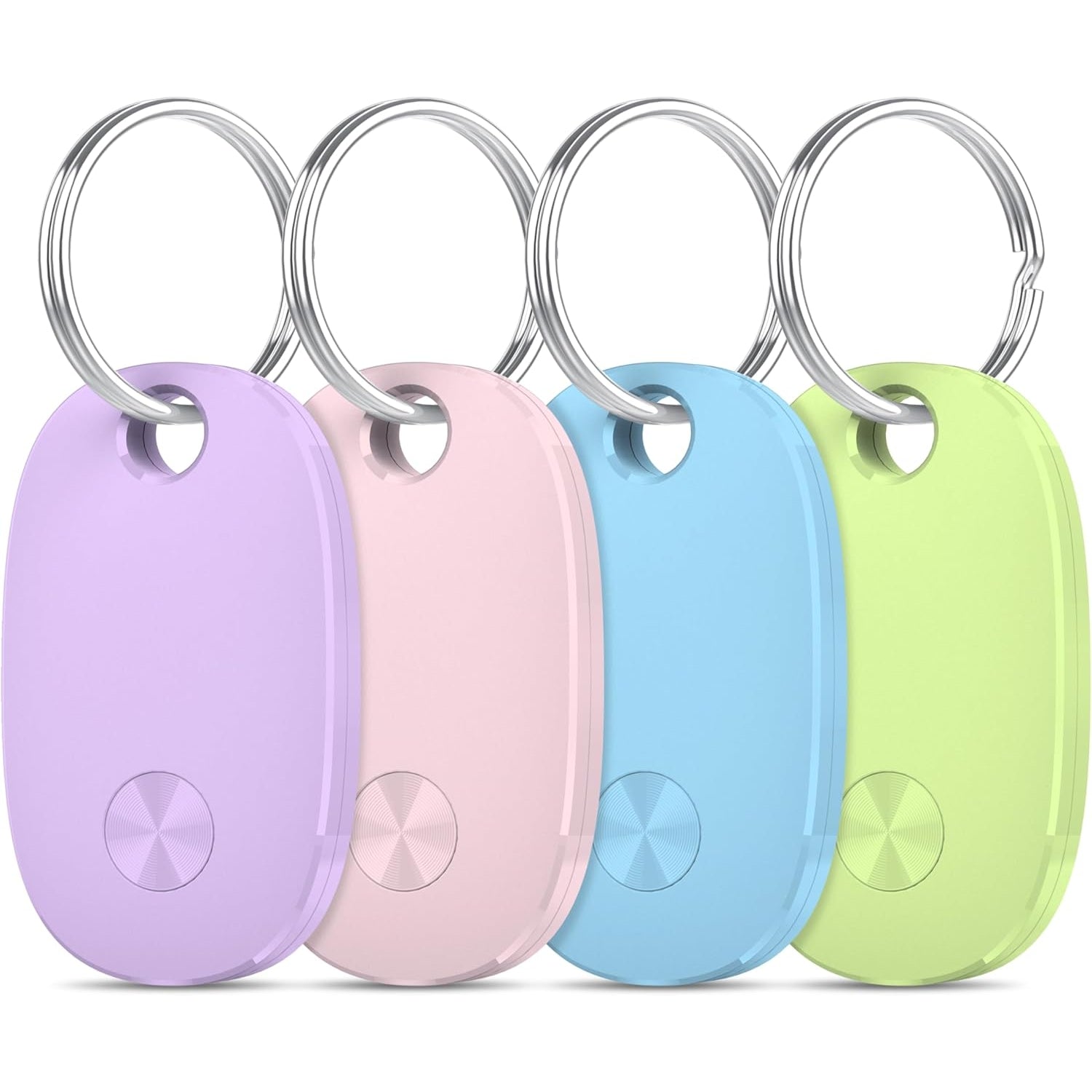 Aowoka weTag pro Tracker Tags-4 Pack, Bluetooth Tracker Works with Apple Find My APP (iOS Only), Keys Finder and Item Locator for Luggage, Backpack, Suitcases, Replaceable Battery, IP67 Waterproof