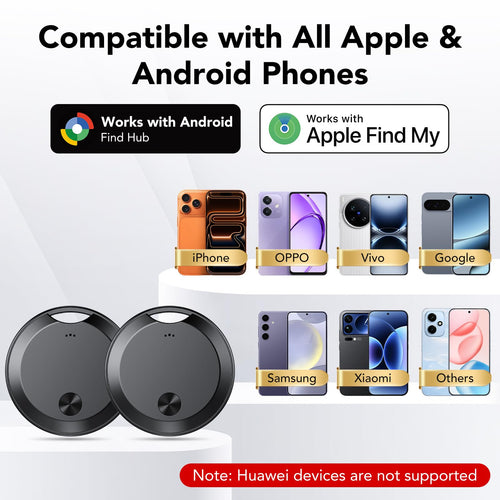 2026 Air Tracker Tags Item Locator for Android & iOS Bluetooth Tracker Smart Tags Compatible with Apple Find My (iOS) & Google's Find Hub(Android) for Keys, Luggage, Wallet, Vehicles Black (4 Pack)