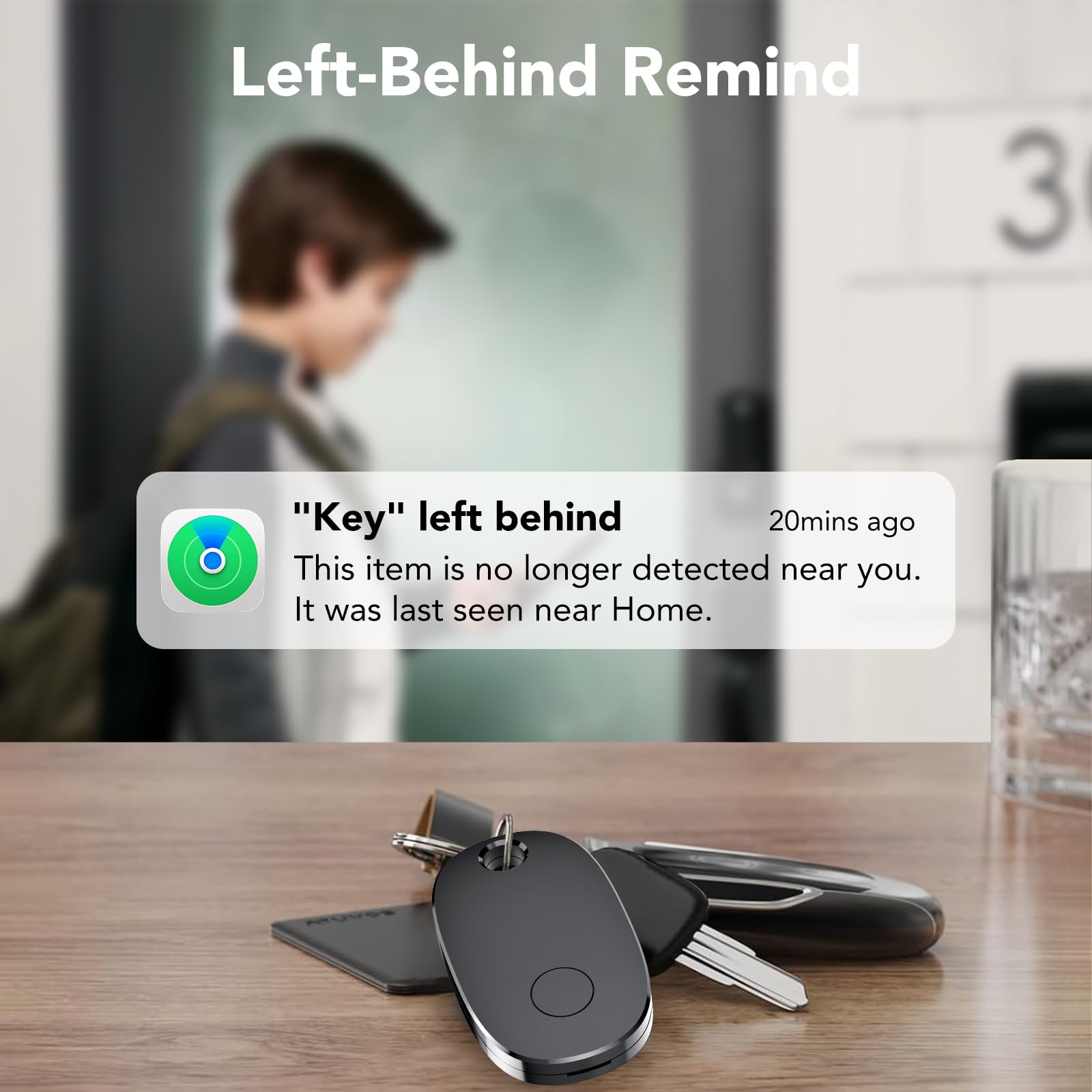 Aowoka weTag pro Tracker Tags-4 Pack, Bluetooth Tracker Works with Apple Find My APP (iOS Only), Keys Finder and Item Locator for Luggage, Backpack, Suitcases, Replaceable Battery, IP67 Waterproof