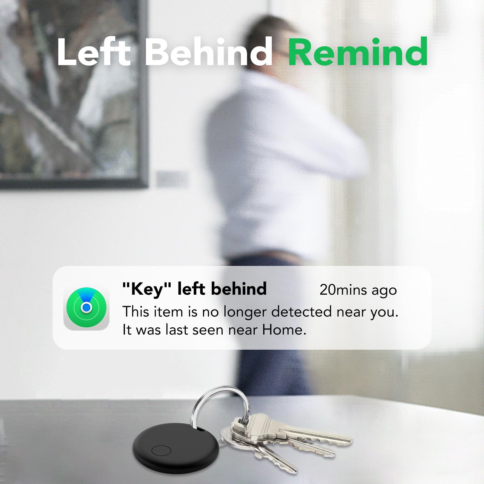 Aowoka  weTag mini  Air Tracker Tags-4 Pack: Smart Bluetooth Tracker, Item Finder Works with Apple Find My (iOS Only) App, Trakcer Tag Locator for Keys, Luggage, Satchel. (Not for Android Devices)