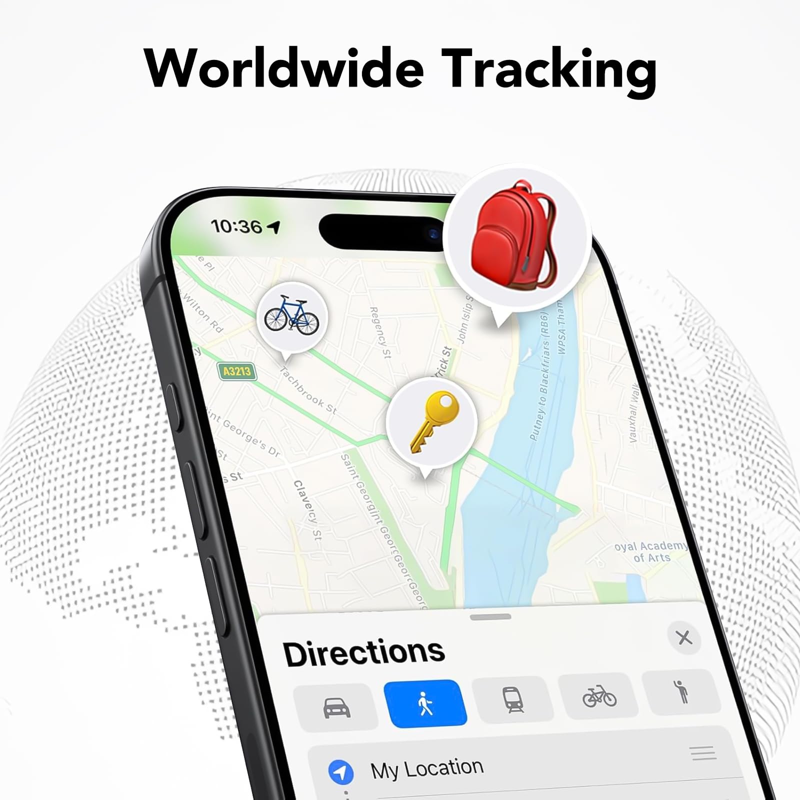 Aowoka weTag pro Tracker Tags-4 Pack, Bluetooth Tracker Works with Apple Find My APP (iOS Only), Keys Finder and Item Locator for Luggage, Backpack, Suitcases, Replaceable Battery, IP67 Waterproof